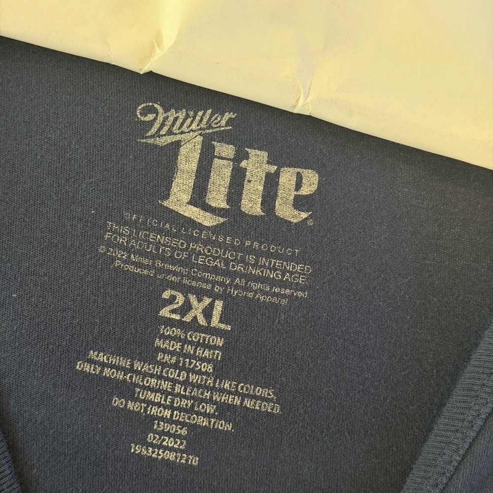 Miller Lite Navy Tank Top. Men’s Sz- 2XL. Licensed | Beer | Vacation | Cotton. - Picture 4 of 8